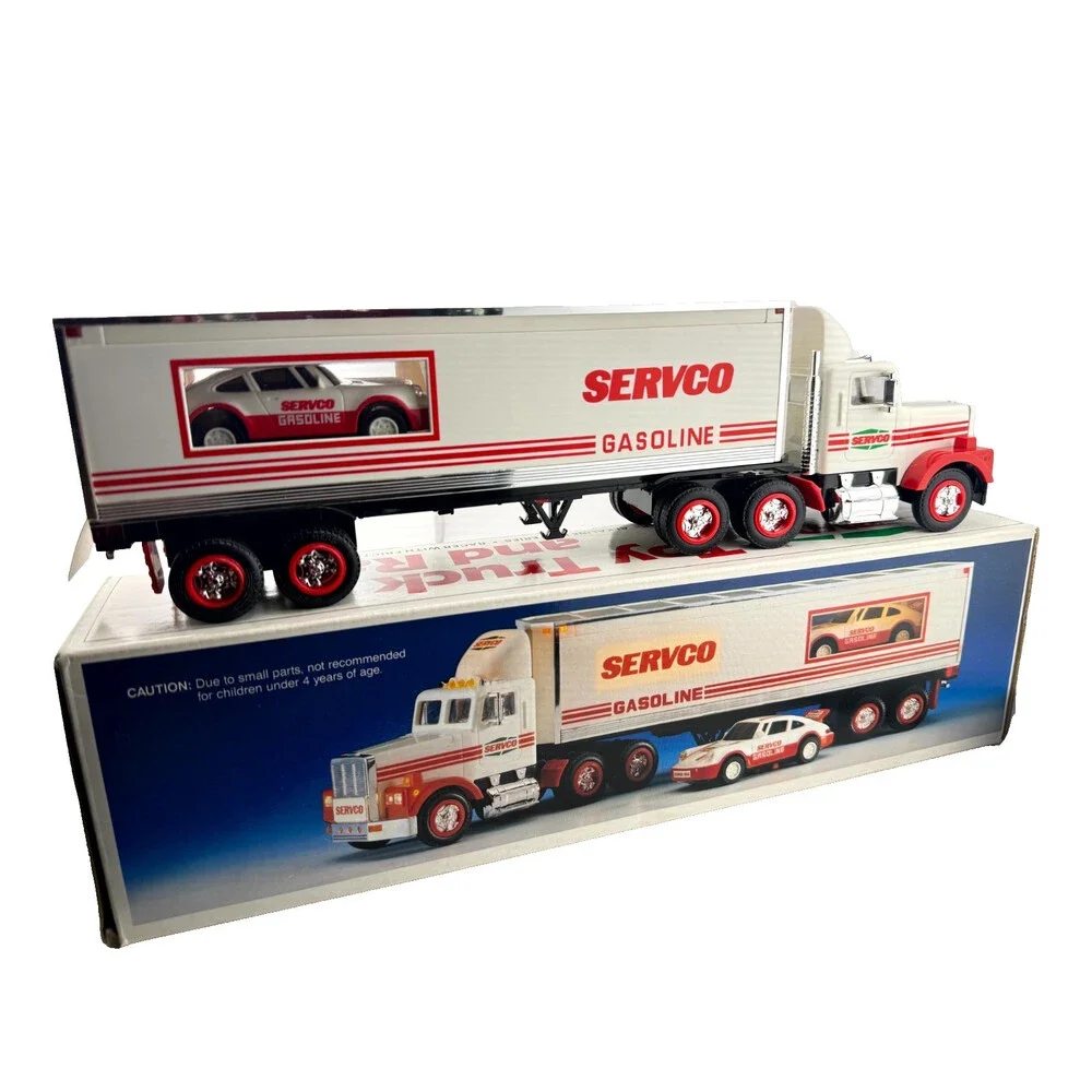 Vintage 1993 SERVCO Gasoline Toy Truck and Racer Complete Original Box